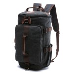 男士双肩包大容量休闲帆布包手提斜挎包户外登山旅行背包backpack