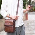 玛轮特新款男士斜挎包手提包休闲包真皮单肩包男款牛皮包man bag
