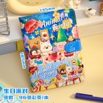 初中生卡通磁扣笔记本皮面磁扣做手账高颜值日记本加厚全彩页批发