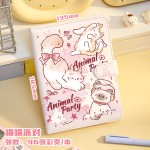 初中生卡通磁扣笔记本皮面磁扣做手账高颜值日记本加厚全彩页批发