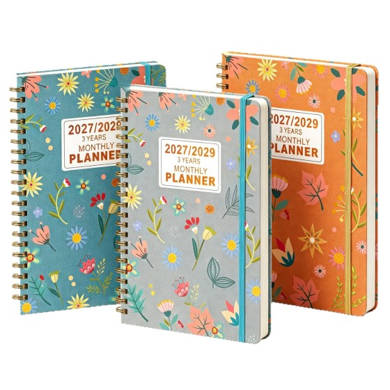 英文A5日程本2027-2029PLANNER-跨境亚马逊计划笔记本线圈记事本