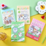 德派笔记本卡通竹子熊猫车线本学生笔记本A5作业本软抄记事本加厚