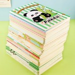 德派笔记本卡通竹子熊猫车线本学生笔记本A5作业本软抄记事本加厚