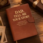 亚马逊爆款现货DAD父亲故事记录本烫金引导式日记本A5皮面笔记本