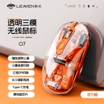 裂纹Q7无线蓝牙三模透明鼠标可充电女生平板电脑笔记本办公鼠标