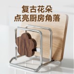 中古风厨房置物架加厚菜板砧板收纳架锅盖架台面多功能放置器批发