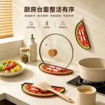 西瓜锅盖垫收纳锅盖架放置器台面沥水隔热垫砧板放置垫杯垫软胶