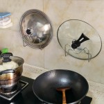 免打孔无痕粘胶不锈钢锅盖架免钉厨房壁挂式菜板锅具砧板收纳架