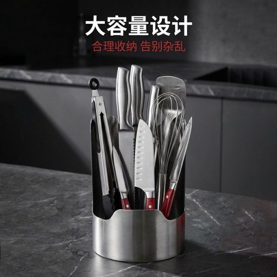 跨境不锈钢锅盖架字台面放置器锅铲架家用收纳置物架放一体锅盖架