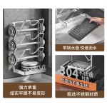 严选不锈钢锅盖架厨房台面壁挂双用置物收纳架砧板菜板锅具案板架