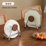 中古风菜板置物架案板锅盖架家用砧板架厨房台面不锈钢收纳沥水架