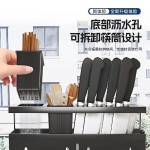 收纳架家用菜刀多功能刀具砧板一体厨房置物架菜板筷子筒锅盖架