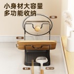桌面厨房锅盖架台面置物架多功能锅铲架子收纳砧菜板放置器勺子