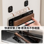跨境爆款厨房胡桃木置物架免打孔锅盖架菜板案板收纳神器亚马逊