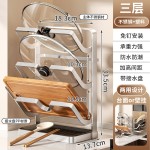 不锈钢加厚厨房锅盖架台面厨房置物架多功能立式架子收纳菜板神器