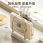 不锈钢刀架厨房菜刀菜板置物架家用一体沥水架台面砧板锅盖置物架