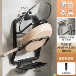 锅盖架壁挂式免打孔厨房置物架不锈钢家用收纳菜板放置器砧板架子