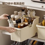 厨房收纳盒整理盒锅盖锅具收纳架家用多功能橱柜储物塑料置物架子