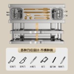 厨房刀架菜刀筷子筒砧板锅盖架菜板多功能款刀具一体收纳架不锈钢