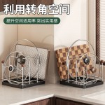 跨境专供不锈钢置物架锅盖收纳器家用台面菜板盘子接水盘收纳架子