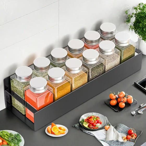 碳钢冰箱磁吸香料置物架居家日用厨房免打孔磁吸式冰箱调味收纳架