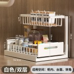 可抽拉厨房置物架台面多功能碗碟架调料架承重强下水槽橱柜收纳架