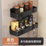 跨境爆款磁吸冰箱侧面置物架多层磁吸收纳架厨房调料架保鲜膜架免