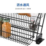 跨境厨房抽拉收纳架香料架橱柜收纳置物架铁艺桌面三层调料架批发