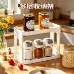 厨房置物架双层调料架家用台面沥水架多功能桌面收纳架放水杯架子