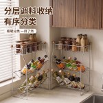 厨房置物架不锈钢调料架调味品酱油瓶台面式斜放多层收纳架子神器