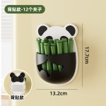 可爱熊猫密封夹神器零食保鲜防潮封口夹厨房冰箱门磁吸壁挂收纳架