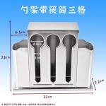 食品级不锈钢方形筷子筒汤匙盒收纳架商用餐厅勺子架带盖饭店适用