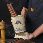 中式陶瓷筷子筒筷子篓面馆大号厨房筷子勺子收纳架收纳盒沥水筷笼