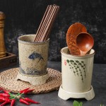 中式陶瓷筷子筒筷子篓面馆大号厨房筷子勺子收纳架收纳盒沥水筷笼