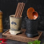 中式陶瓷筷子筒筷子篓面馆大号厨房筷子勺子收纳架收纳盒沥水筷笼