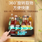 跨境可旋转厨房调料收纳盘 碳钢合金圆形调味品多功能置物架套装