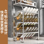 不锈钢厨房调味架台面多层置物架免安装倾斜收纳家用调料瓶油瓶架