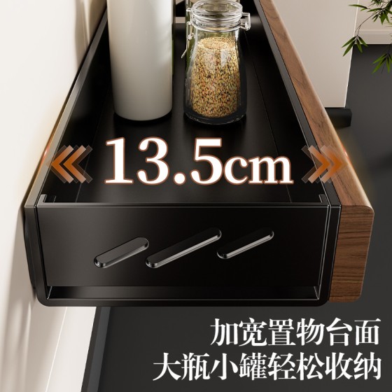 个物胡桃木调料架厨房墙上置物架壁挂式调味料品瓶收纳2025年新款