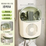 家用壁挂式筷子筒多功能免打孔收纳盒带盖防尘厨房筷子勺子置物架