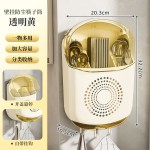 家用壁挂式筷子筒多功能免打孔收纳盒带盖防尘厨房筷子勺子置物架