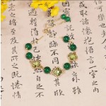 天然紫水晶月光石手链女秋冬清新小香风粉紫水四叶草手链直播热卖