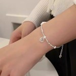 福字碎银子手链新款不规则拼接时尚轻奢小众高级感气质风珍珠手链