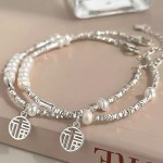 福字碎银子手链新款不规则拼接时尚轻奢小众高级感气质风珍珠手链