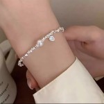 爱心锆石碎银子珍珠手链新款时尚韩系小众ins简甜美百搭送女友