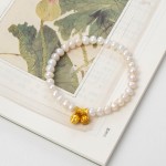 古法金莲蓬莲花天然淡水珍珠手链弹性铃兰花两世欢莲花双生花手串