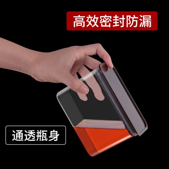 塑料方形加厚密封罐果粉盒透明储物罐咖啡奶茶店果粉盒厂家直销