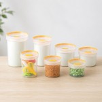 日式桌面圆形透明收纳盒塑料密封婴儿奶粉盒食品级便携手提储存罐