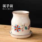 日式陶瓷筷子筒创意新款筷笼家用多功能沥水筷篓置物厨房餐具收纳
