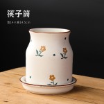 日式陶瓷筷子筒创意新款筷笼家用多功能沥水筷篓置物厨房餐具收纳