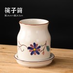 日式陶瓷筷子筒创意新款筷笼家用多功能沥水筷篓置物厨房餐具收纳